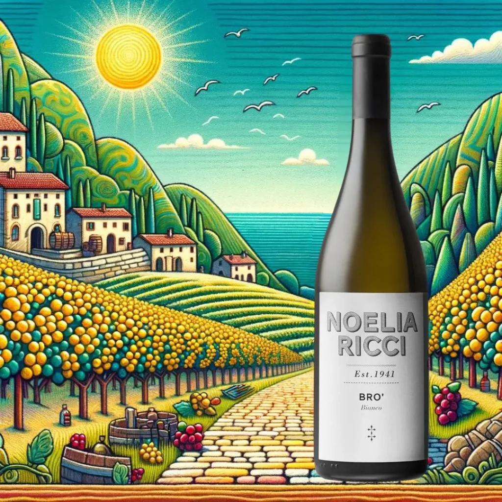 Sunny vineyard of Noelia Ricci, cradle of BRO' ROMAGNA DOC TREBBIANO NOELIA RICCI', a symbol of innovation and respect for the Italian winemaking tradition.