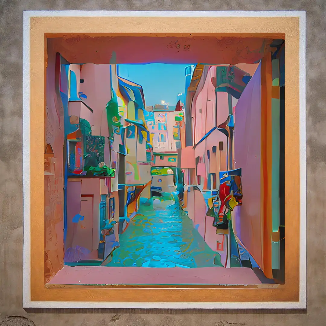 The secret canals of Bologna, with sparkling waters flowing under ancient bridges, revealing a forgotten history that evokes the image of a little Venice.