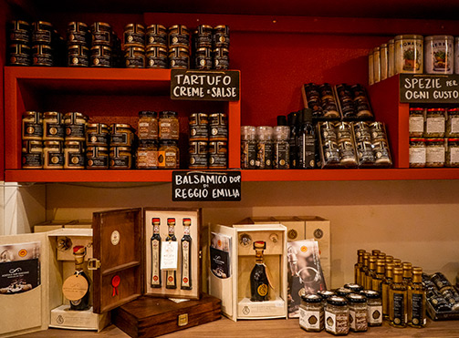 Bologna pantry truffle balsamic spices shop botle